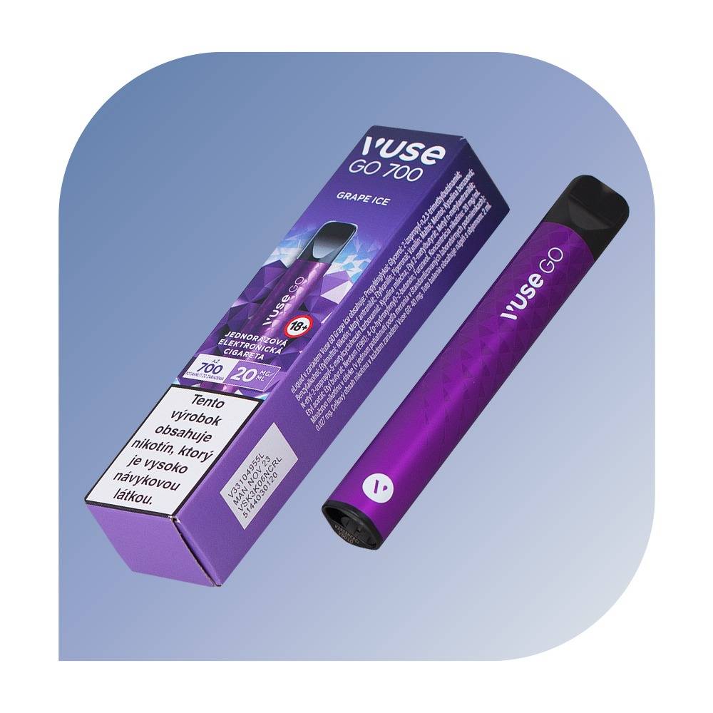 VUSE GO 700 - Grape Ice (20mg/2ml) - jednorazová bezdymka Úprava popisu