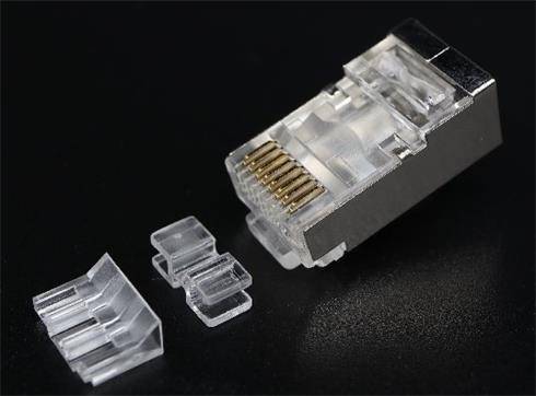 OXnet tienený konektor STP RJ45-8p8c,50µ" Au, lanko,skladaný, Cat6A, (100ks)