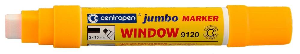 Centropen 9120 Popisovač na sklo 2-15mm Jumbo Window oranžový